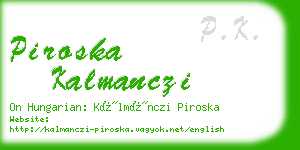 piroska kalmanczi business card